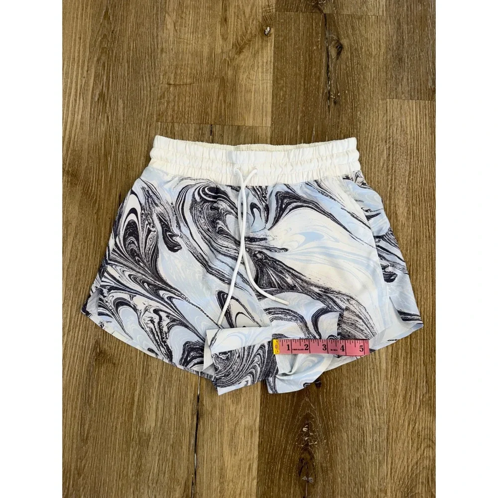 Athleta All Activity Shorts XXS Blue Black Marble Swirl Print Athletic‎ Running